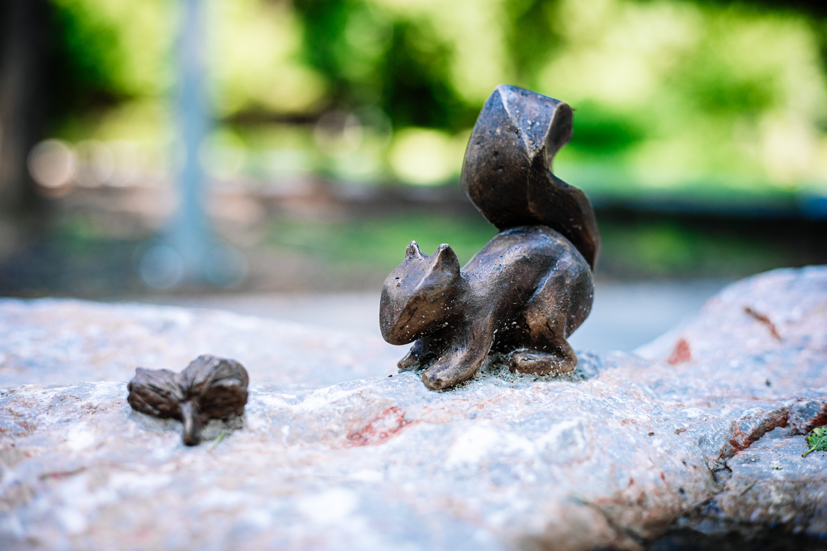 Mókus, makkal a kezében ábrázolva