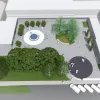 Megújult az árpád úti szolgáltatóház előtti tér Megújult az árpád úti szolgáltatóház előtti tér